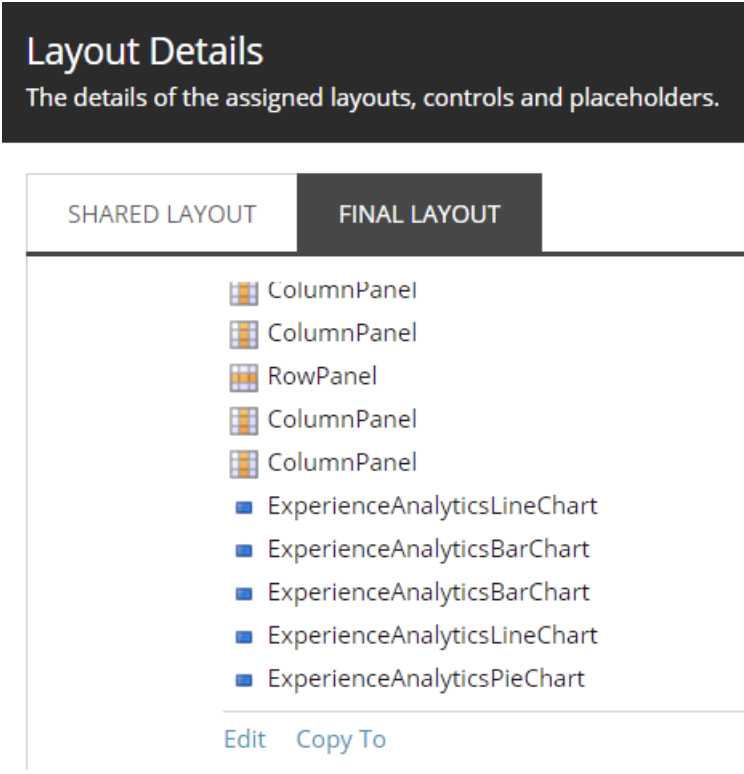 Sitecore layout details panel