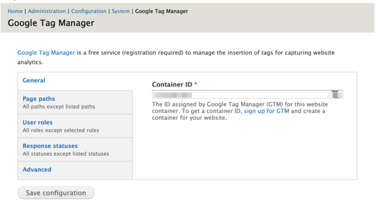 Configuring Google Tag Manager in Drupal 7