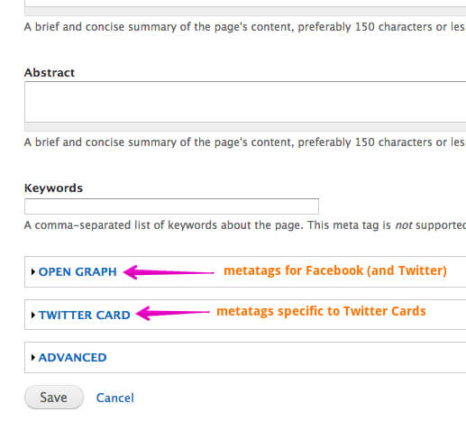 Drupal Open Graph and Twitter Cards