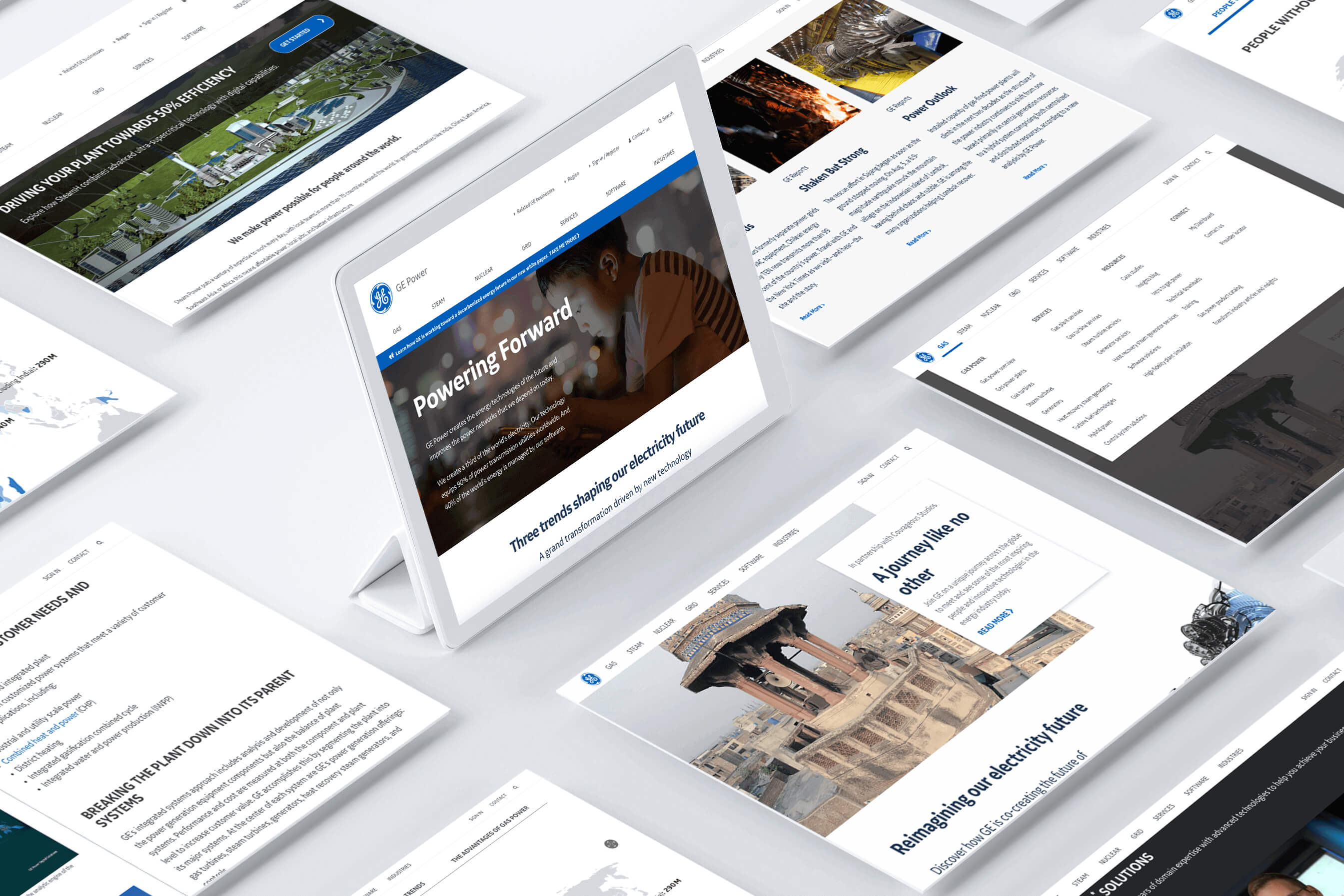 GE Energy Pages Mockups