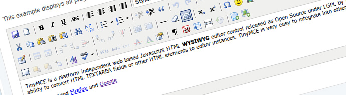 Online HTML Editor TinyMCE
