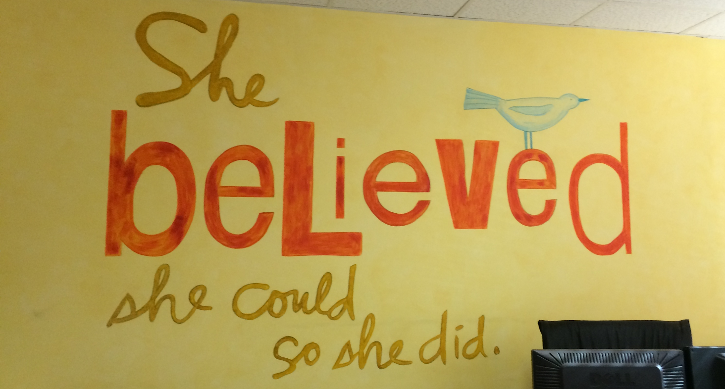 Image that says "She believe she could, so she did."