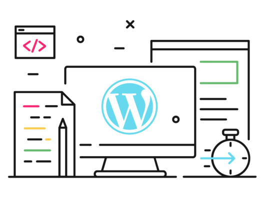 Wordpress logo displayed on a computer screen