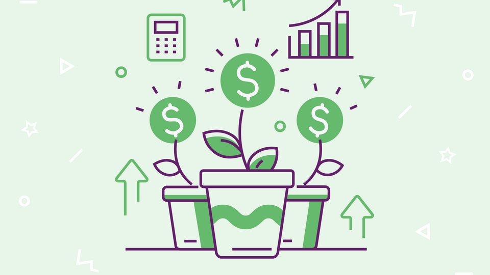 Images representing sales team productivity on green background